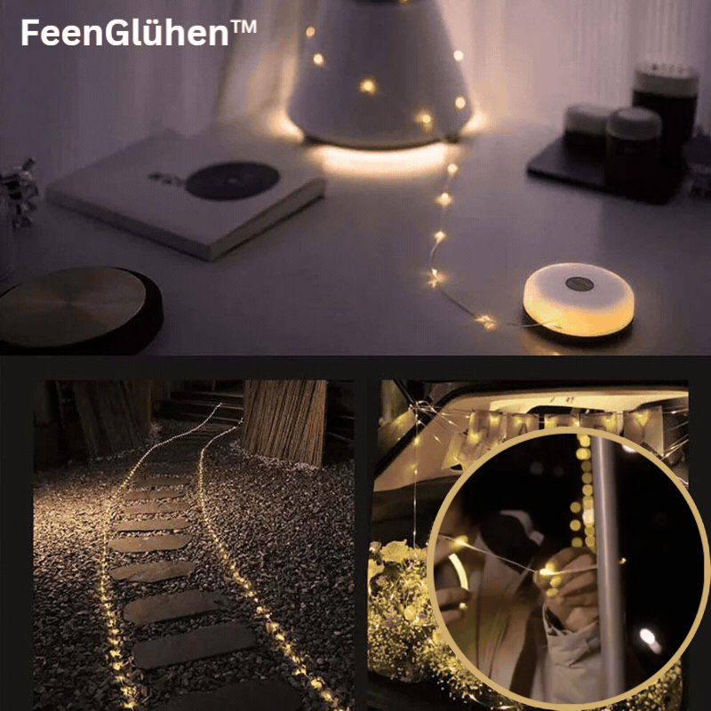 LED Camping Lichterkette wasserdicht mit USB-Lampe, Outdoor Beleuchtung für Zelt, Garten, Terrasse und Party Dekoration