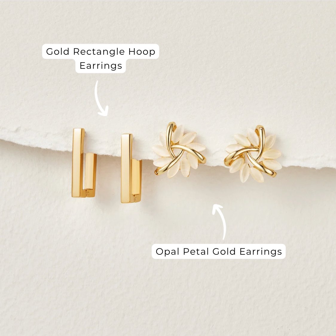 50% RABATT | Aurivelle™ | Goldene Opal-Ohrringe