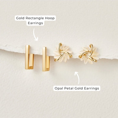 50% RABATT | Aurivelle™ | Goldene Opal-Ohrringe