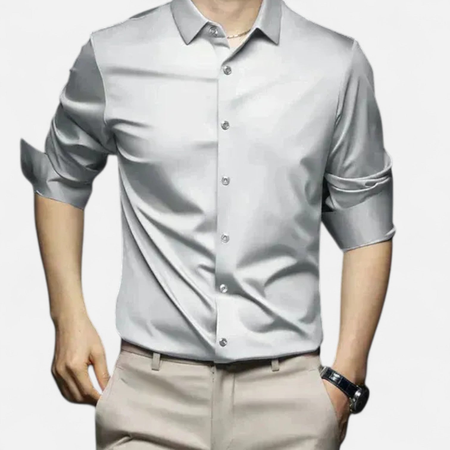 Men's Dress Shirt No Iron – Tailored Elegance, Impeccable Finish All Day