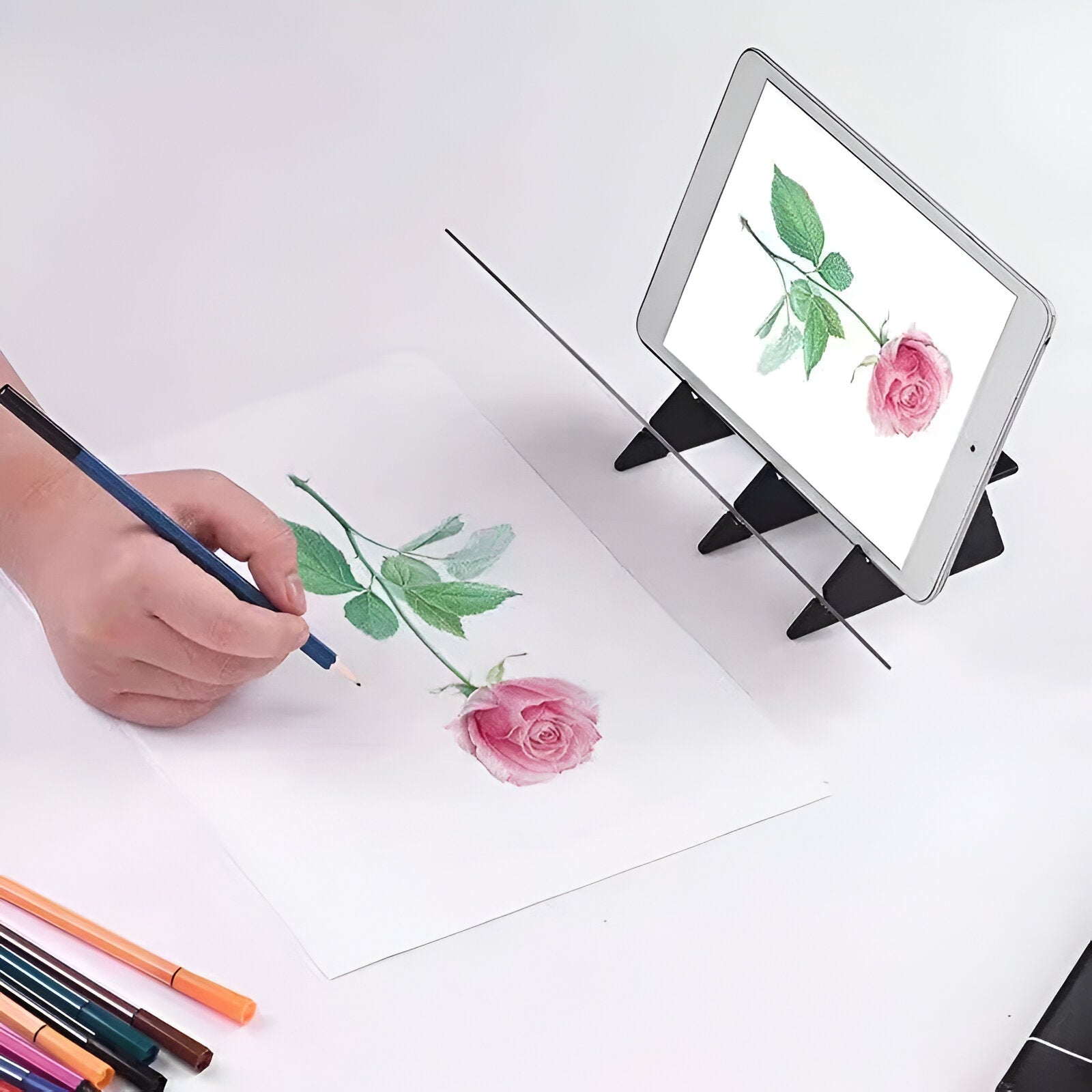 Zeichenprojektor mit Handyhalterung, optisches Zeichengerät für Anfänger und Profis, DIY Skizzierhilfe zum Abpausen von Bildern und Fotos