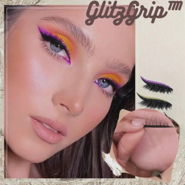Glitzer-Eyeliner und künstliche Wimpern für dramatische Augen-Make-up-Looks