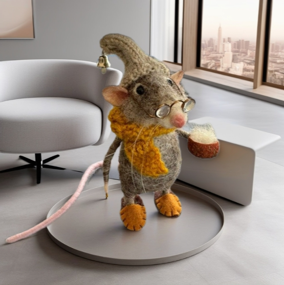1+1 GRATIS | FeltMice® | HeartFuzz Handgemachte Filzmaus – liebevolles Unikat
